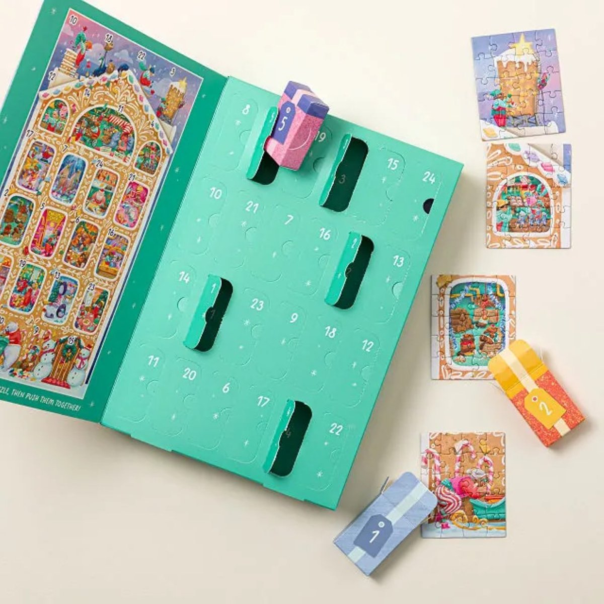 Calendrier de l'Avent L'atelier du Père Noël couleur unique, PROFESSOR PUZZLE