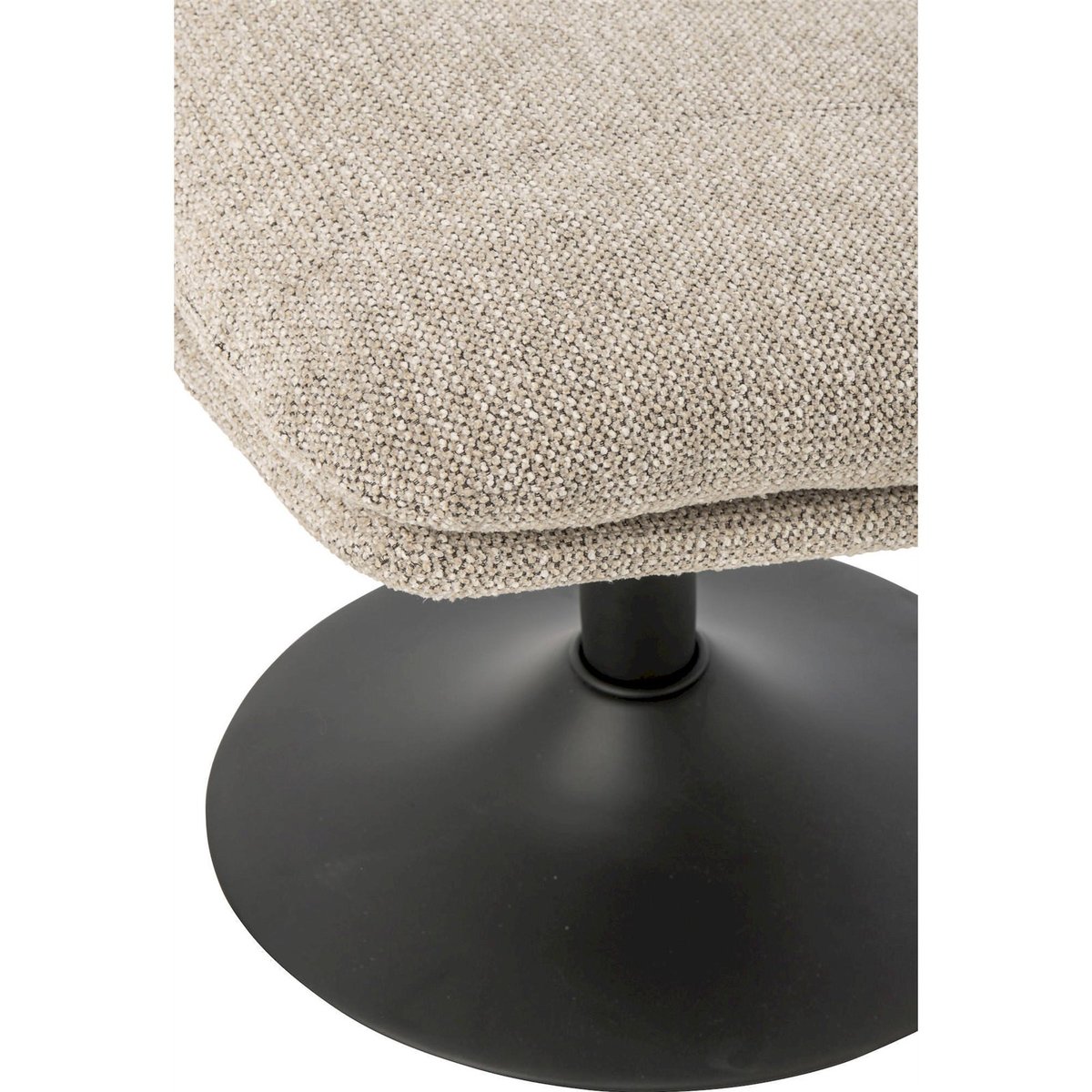Chaise longue en métal avec repose-pied beige et noir, RECOLLECTION