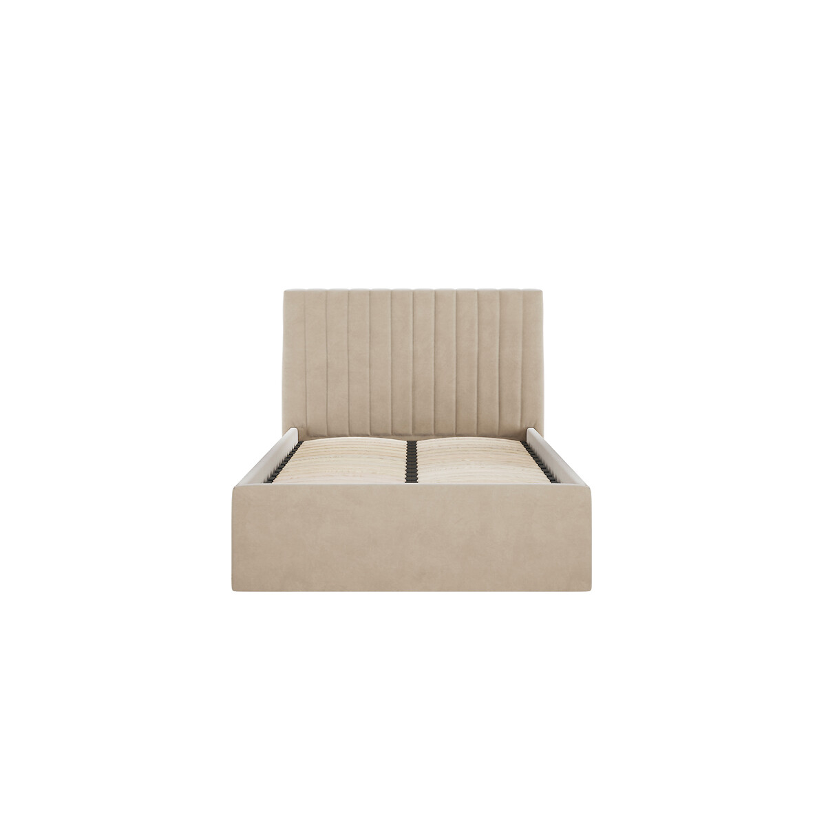 Luciana Velvet Ottoman Storage Bed with Fluted Headboard beige, ÉDITÉ