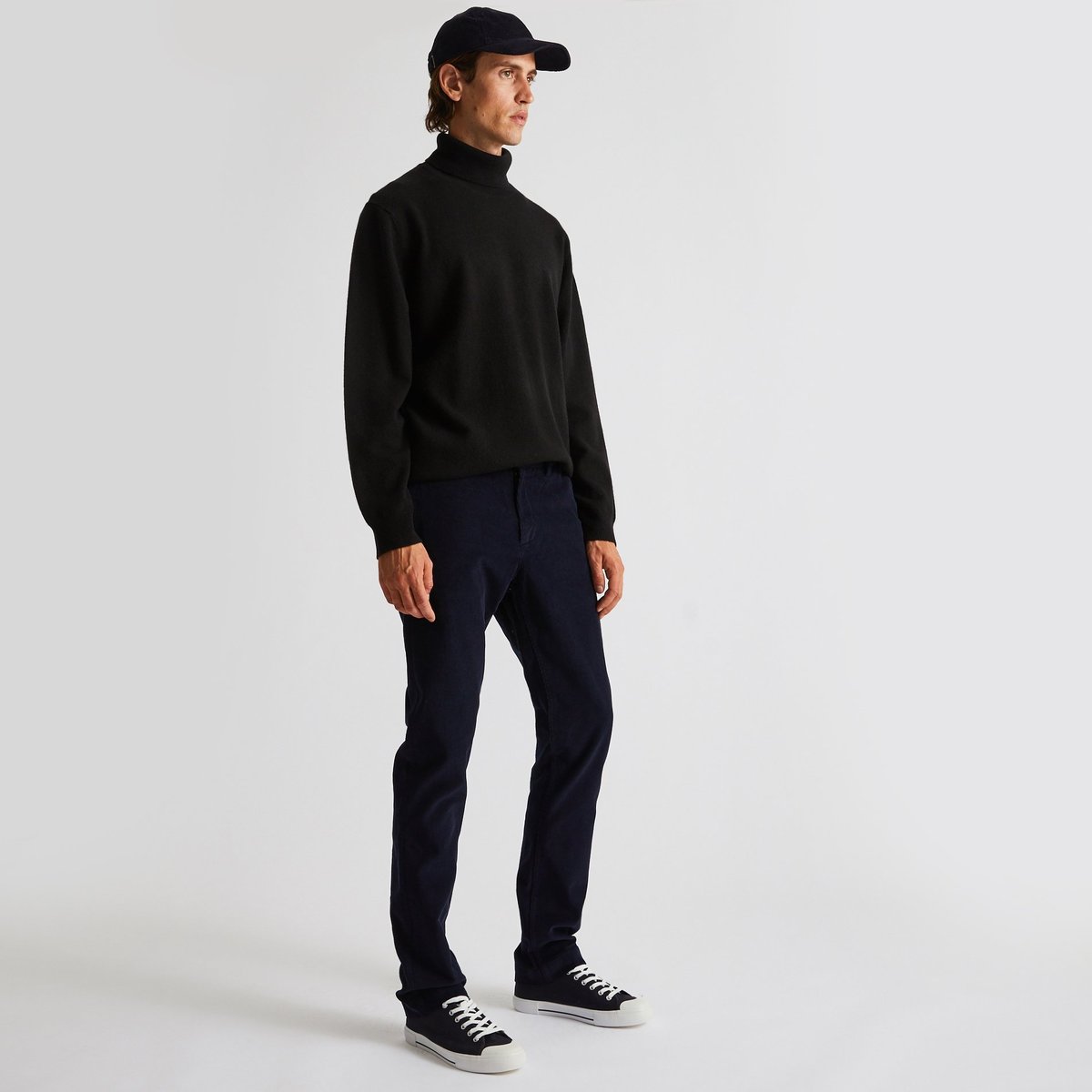 Pantalon velours en coton BIO GOTS marine, MONOPRIX