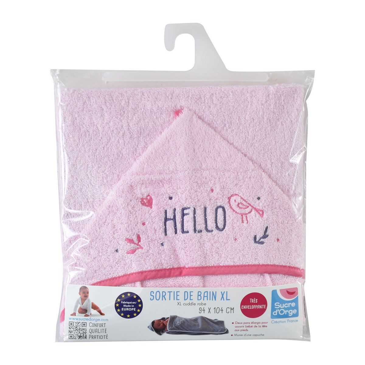 Sortie de bain rose xl drotea rose, SUCRE D'ORGE
