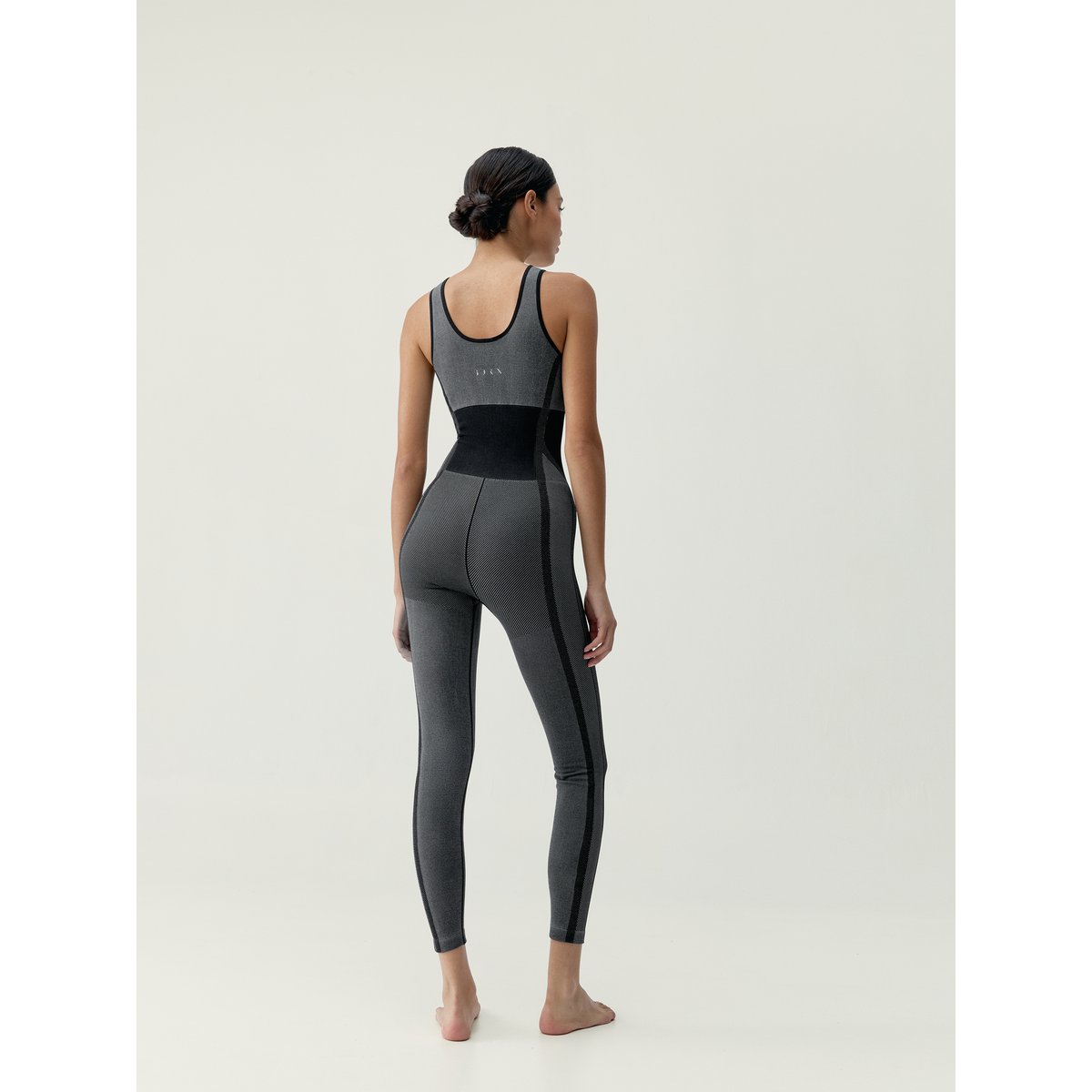Combinaison de sport femme Selva effet gainant noir/gris moyen, BORN