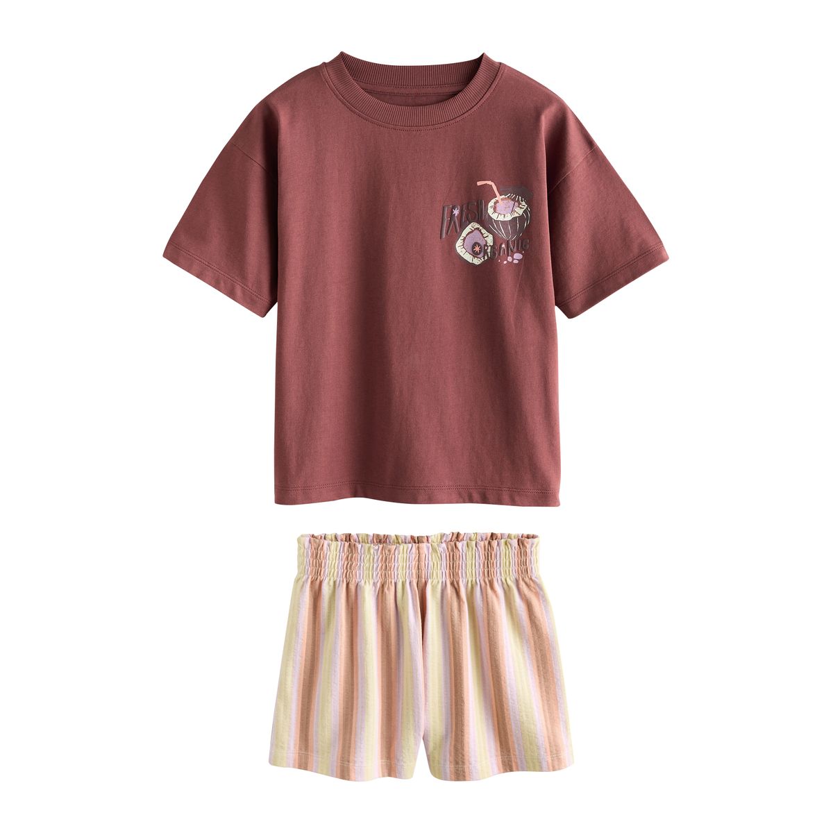 Pyjama short, lot de 3 violet/orange, NEXT