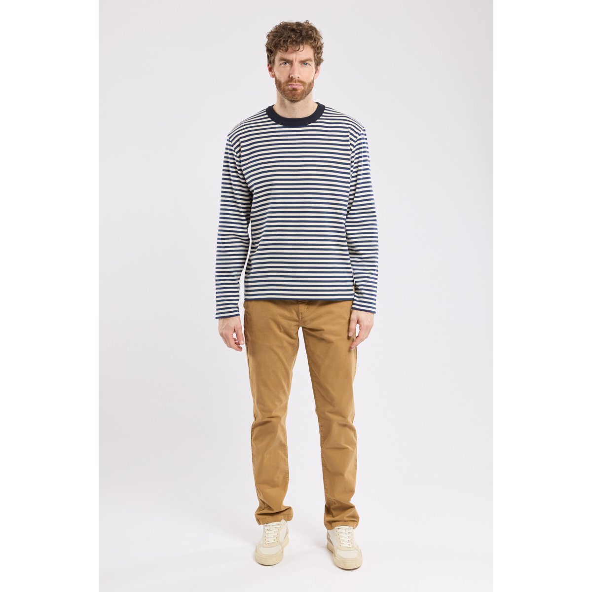 T-shirt manches longues Héritage en coton HERITAGE marine deep/milk, ARMOR-LUX