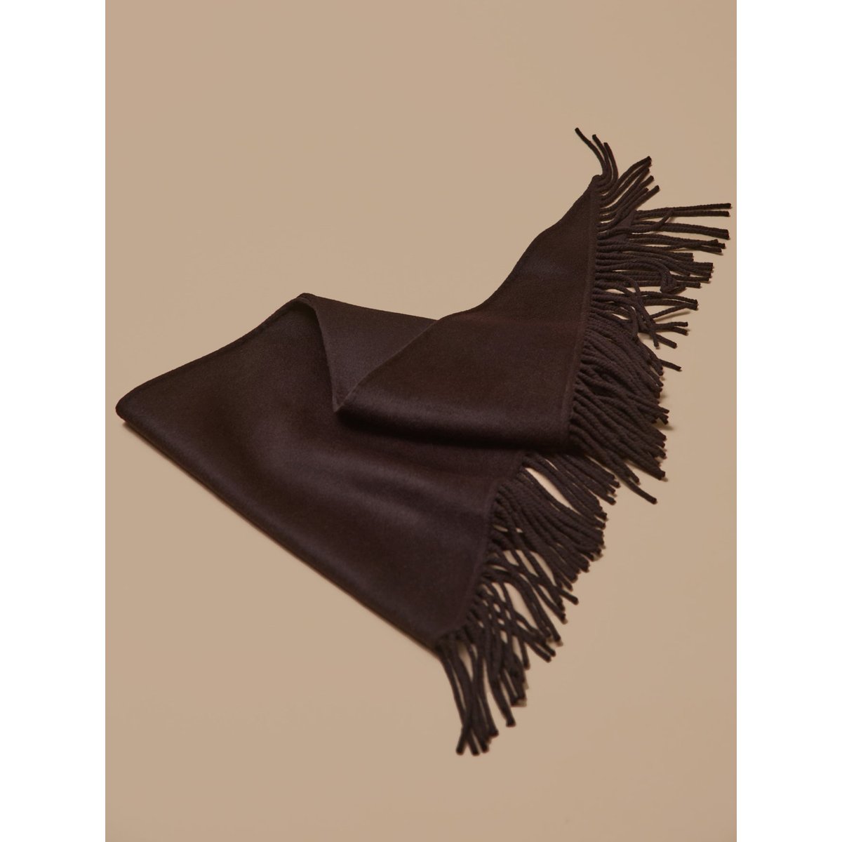 Écharpe triangle unie chocolat, CYRILLUS