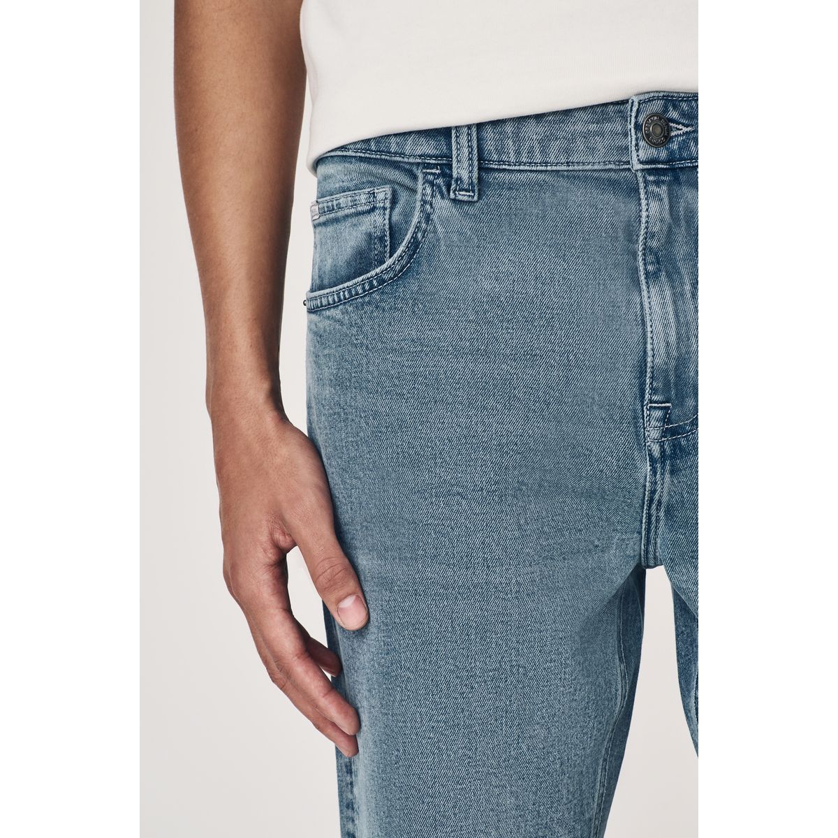 Jean fuselé délavé style vintage bleu ardoise, NEXT