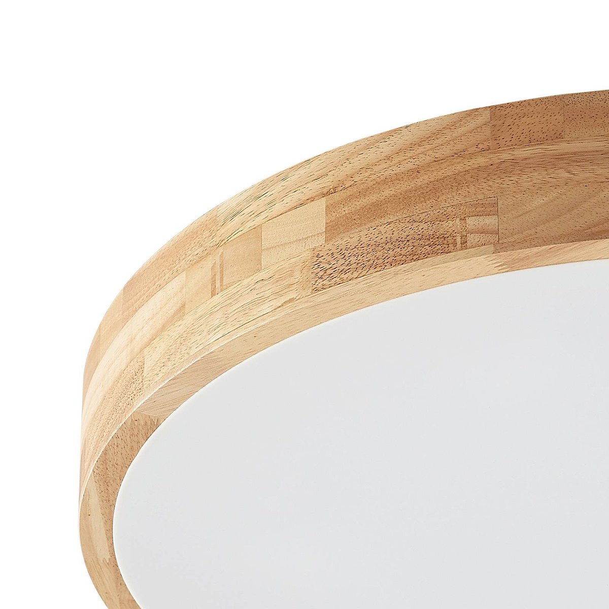 Plafonnier en bois traditionnel, Tanju bois clair, blanc, LINDBY
