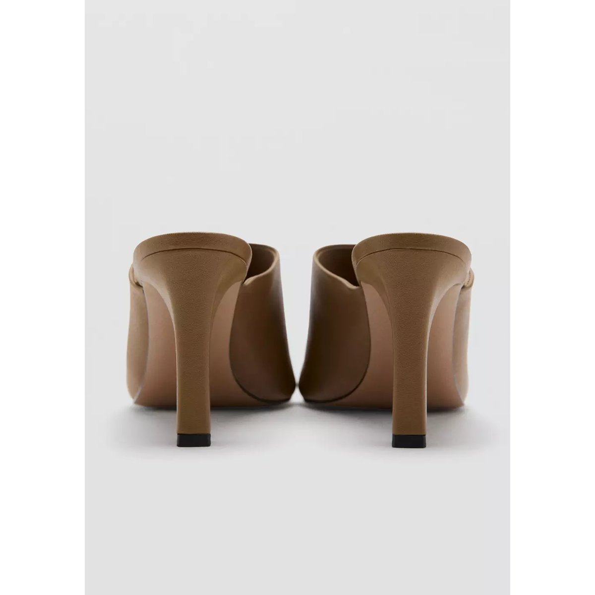 Sandales cuir talon kaki, MANGO