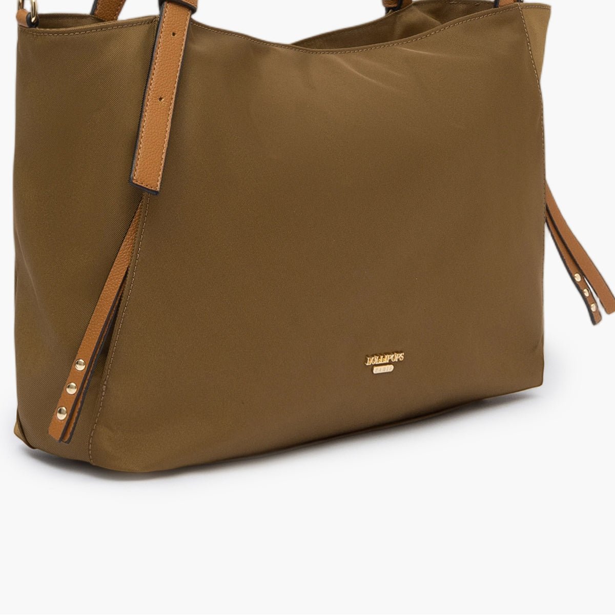 Grand sac shopper L en nylon Teralia doré,kaki, LOLLIPOPS