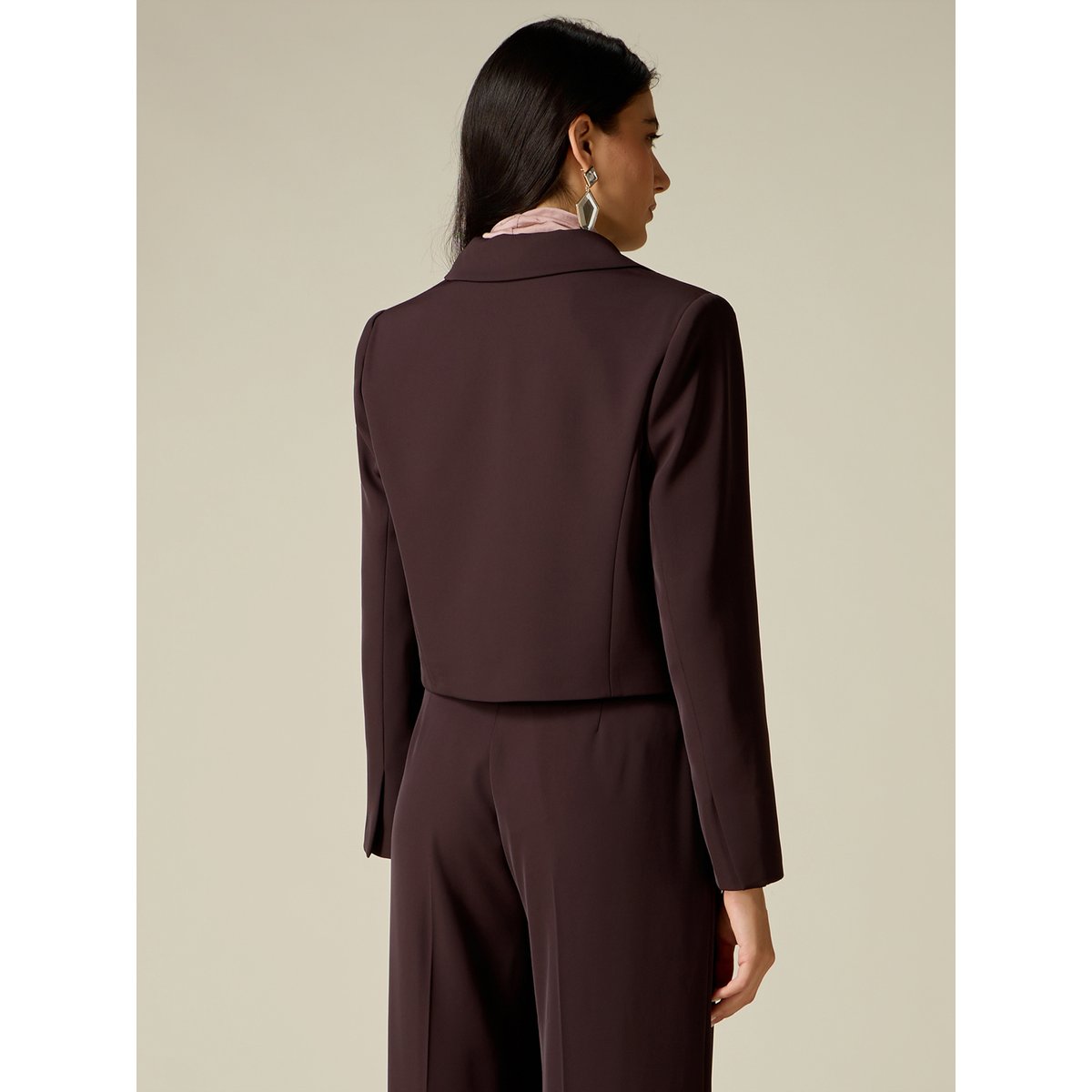 Blazer court croisé marron, OLTRE