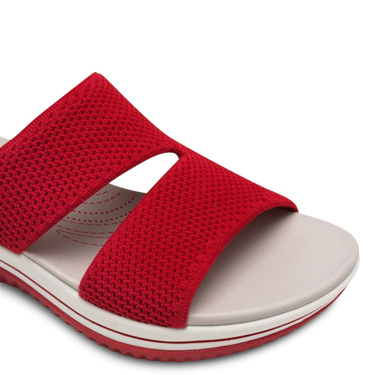 Coshy Original – Die Hallux-freundliche Pantolette talon bloc rouge, JANA
