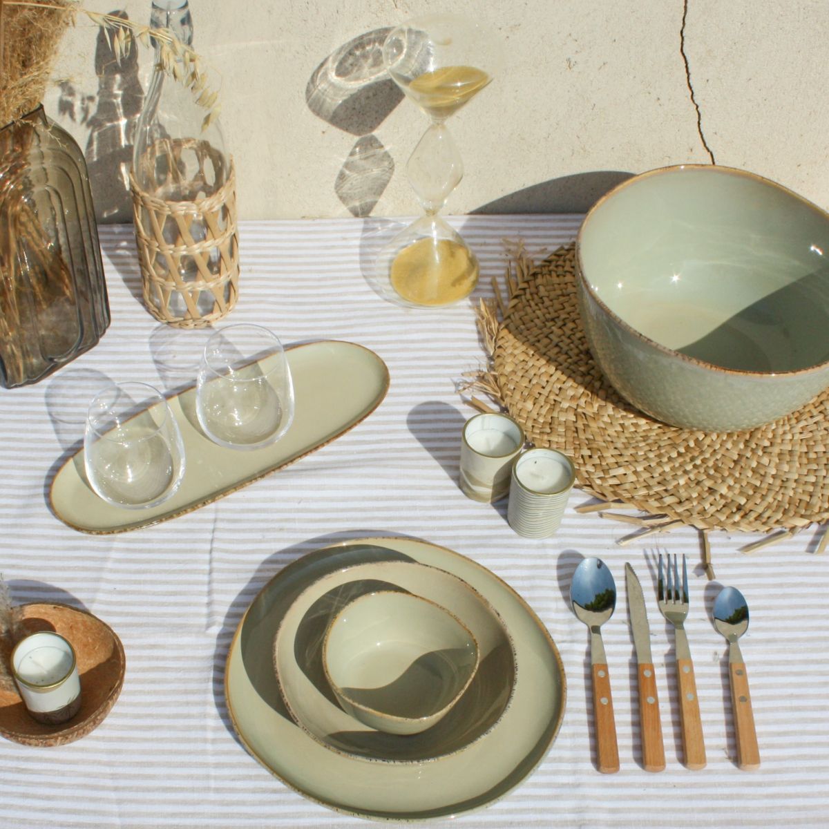 Lot de 6 petites assiettes, DUNE beige, ARTIME