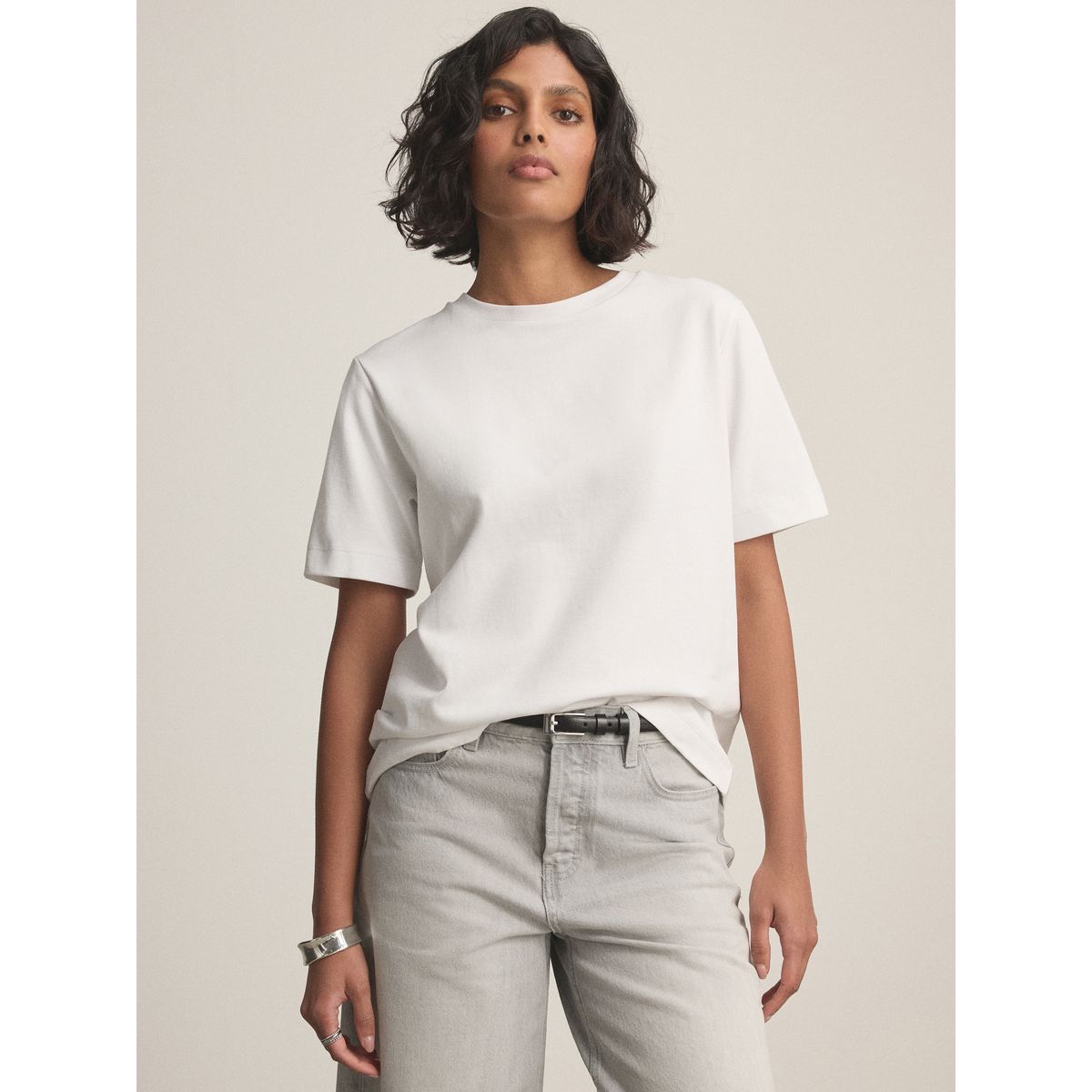 T-shirt ras du cou épais blanc, NEXT