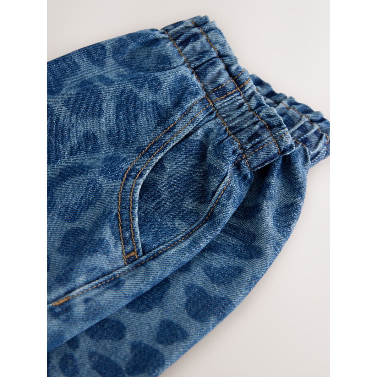 Short à enfiler denim animalier, NEXT