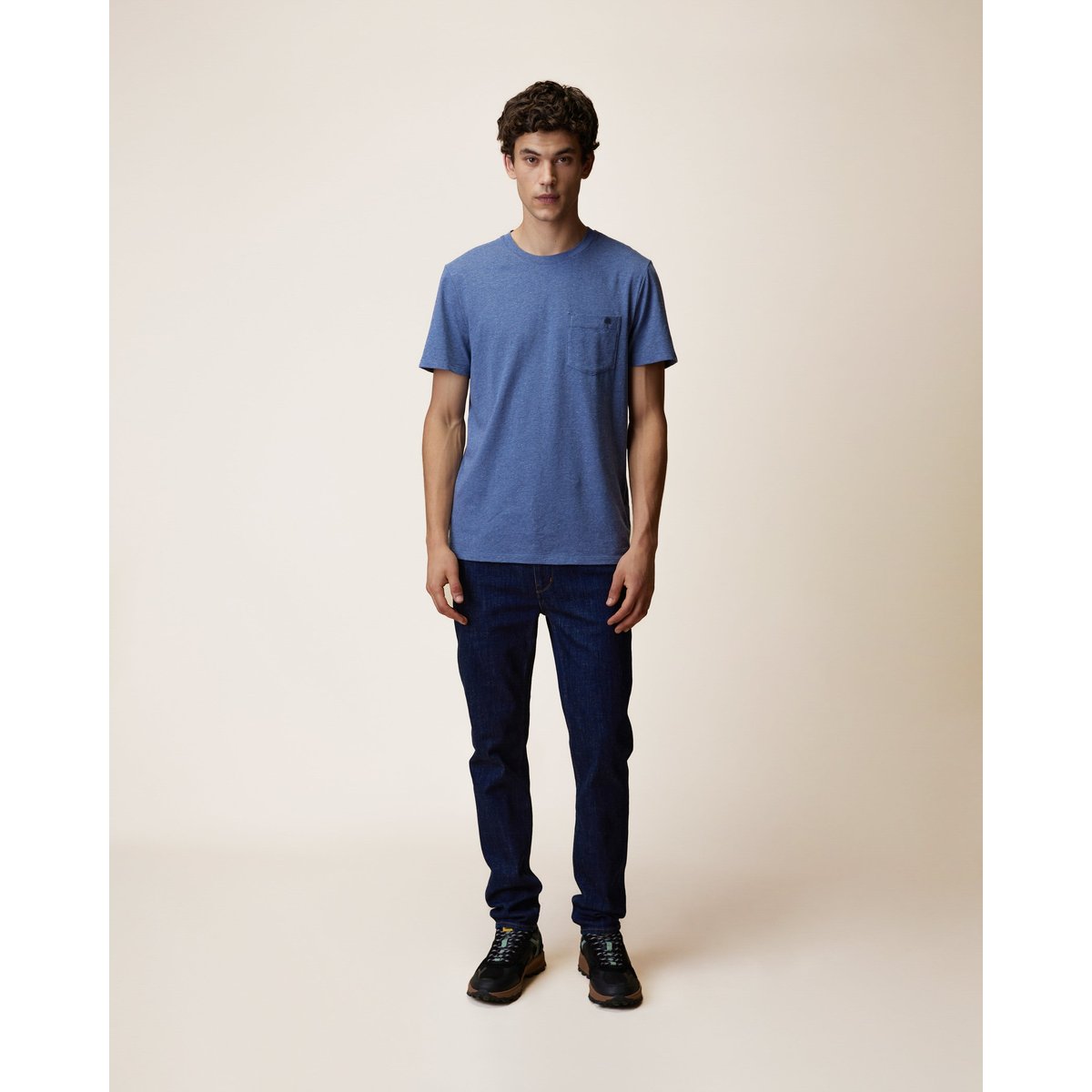 T-shirt en maille bleu, FAGUO