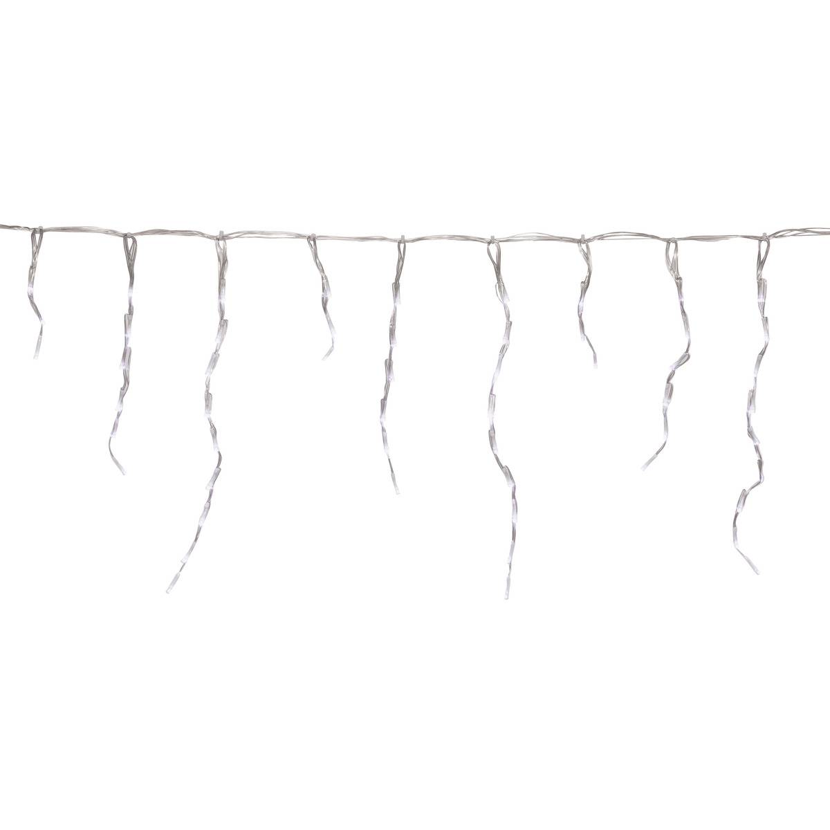 Rideau lumineux stalactite d'extérieur 10 m 600 LED blanc froid à effets avec minuteur sur secteur blanc froid, FEERIC LIGHTS & CHRISTMAS