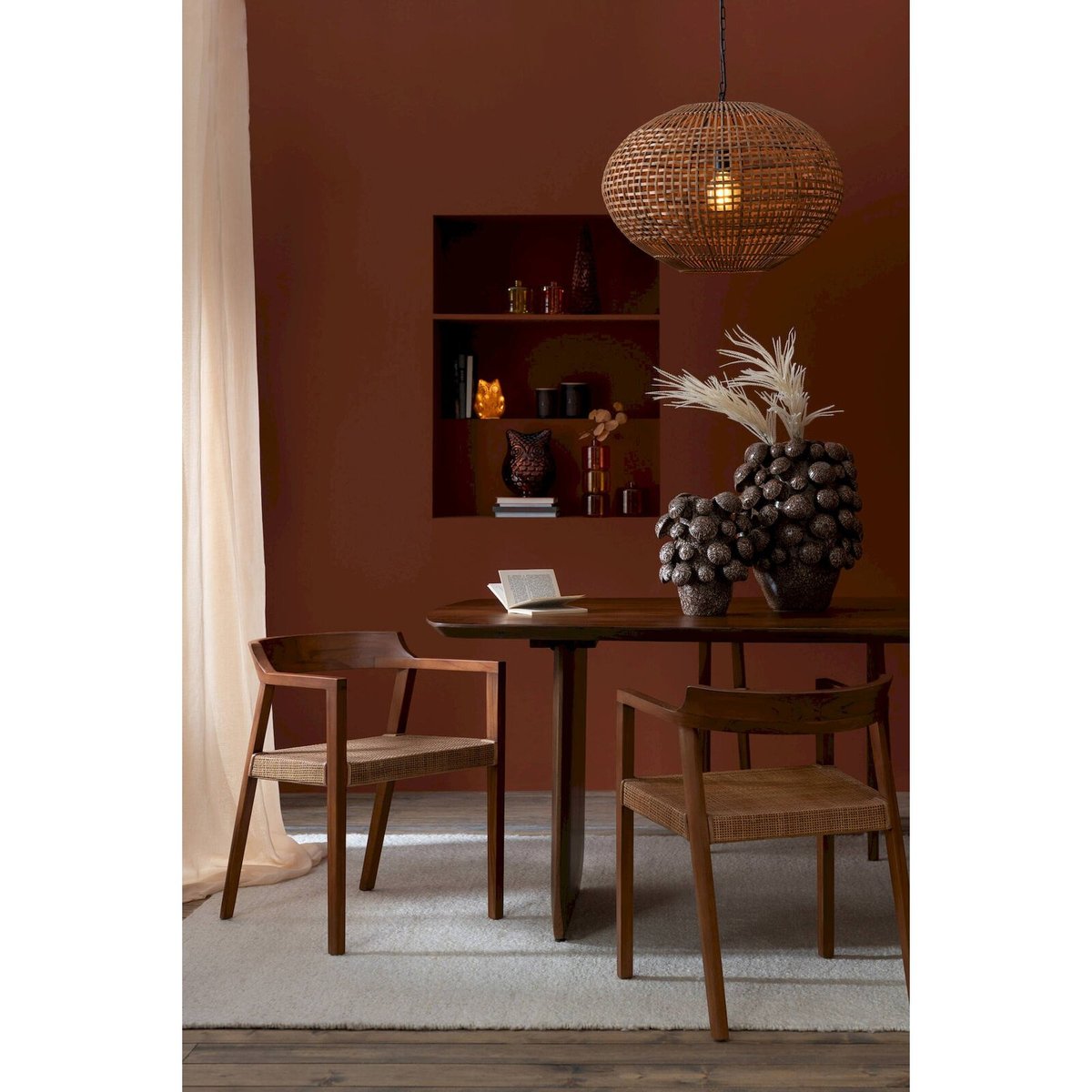 Table à manger rectangulaire en acacia bois d'acacia marron naturel, RECOLLECTION