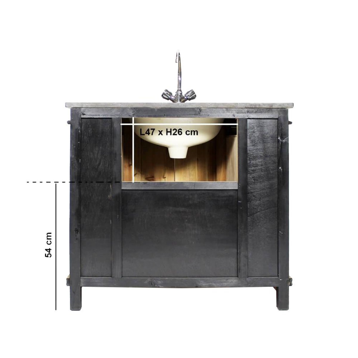 Meuble sous vasque en bois recyclé BIANCA bois clair, MADE IN MEUBLES 