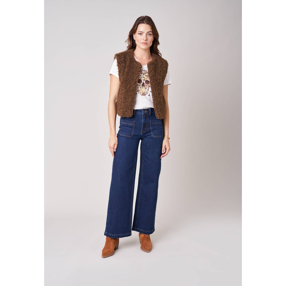 Gilet sans manches femme VAELINA light brown, DEELUXE