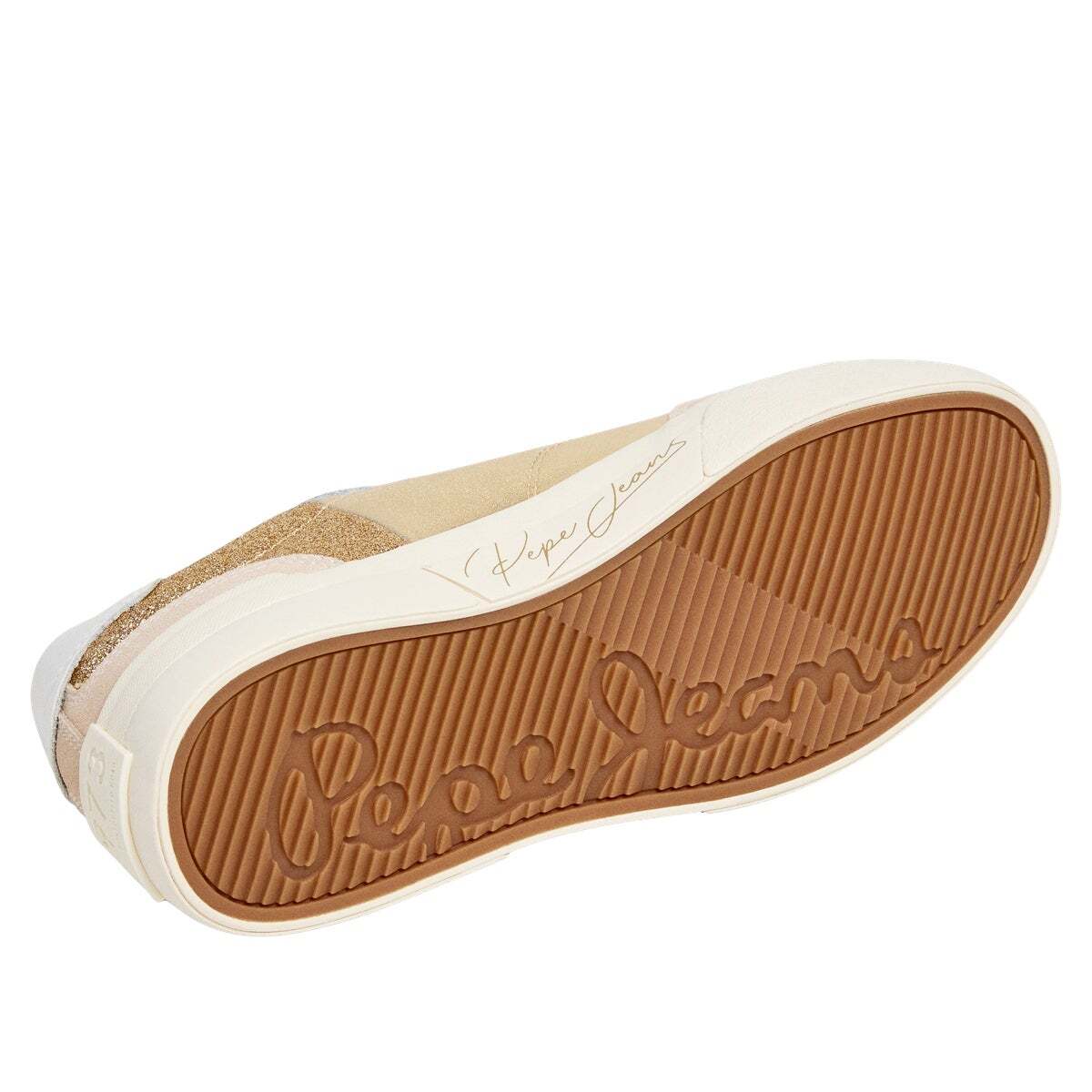 Milan - Baskets Dorées Avec Détails Imprimé Animal or, PEPE JEANS
