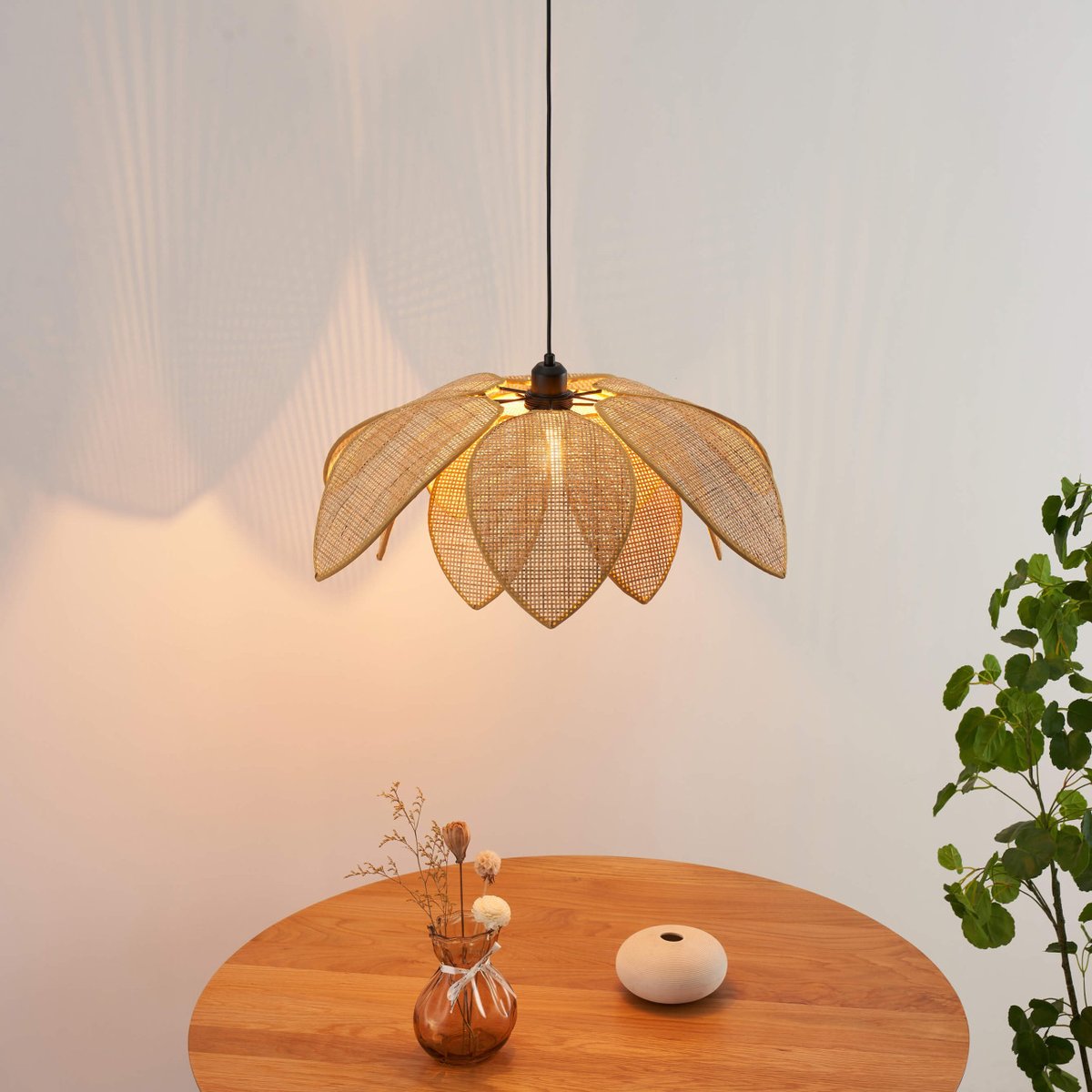 Suspension en rotin tressé - OBLIA beige, KOSILUM