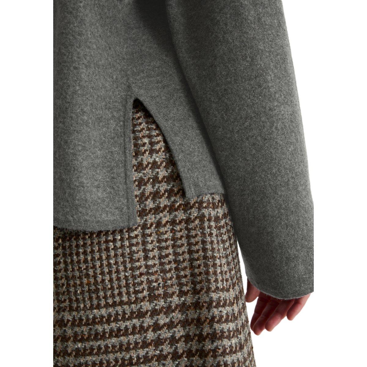 Pull en vrac en laine bouillie gris foncé, MARC O'POLO
