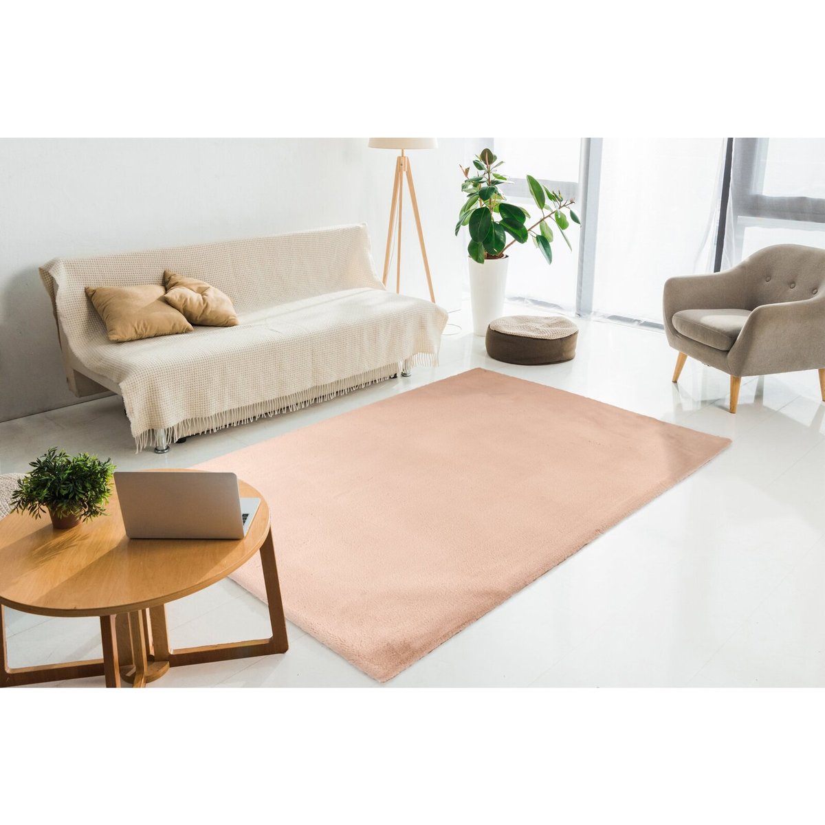 Tapis rectangulaire fait main, RABBIT crème, ARTE ESPINA