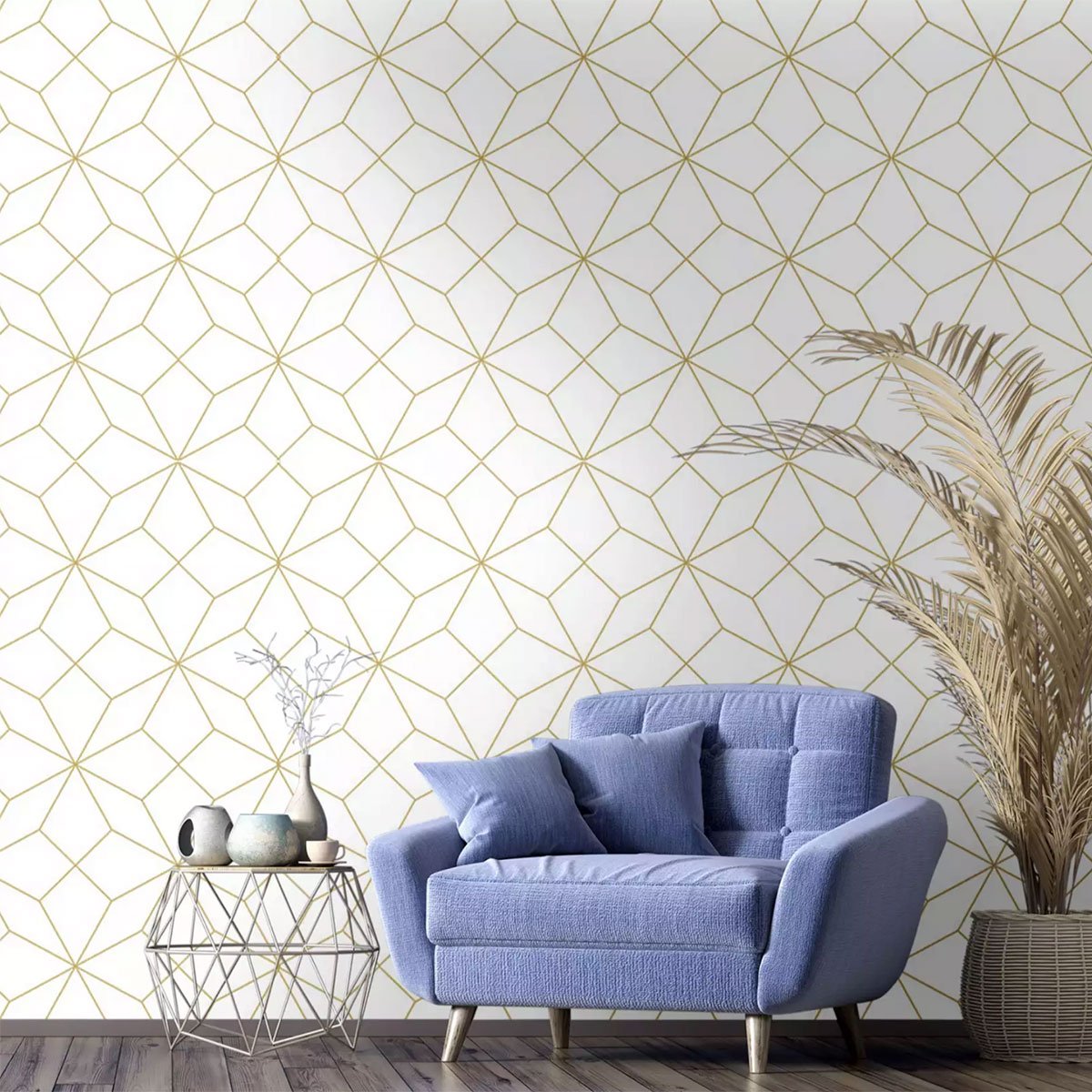Papier peint graphique scandinave intissé, HEXOA