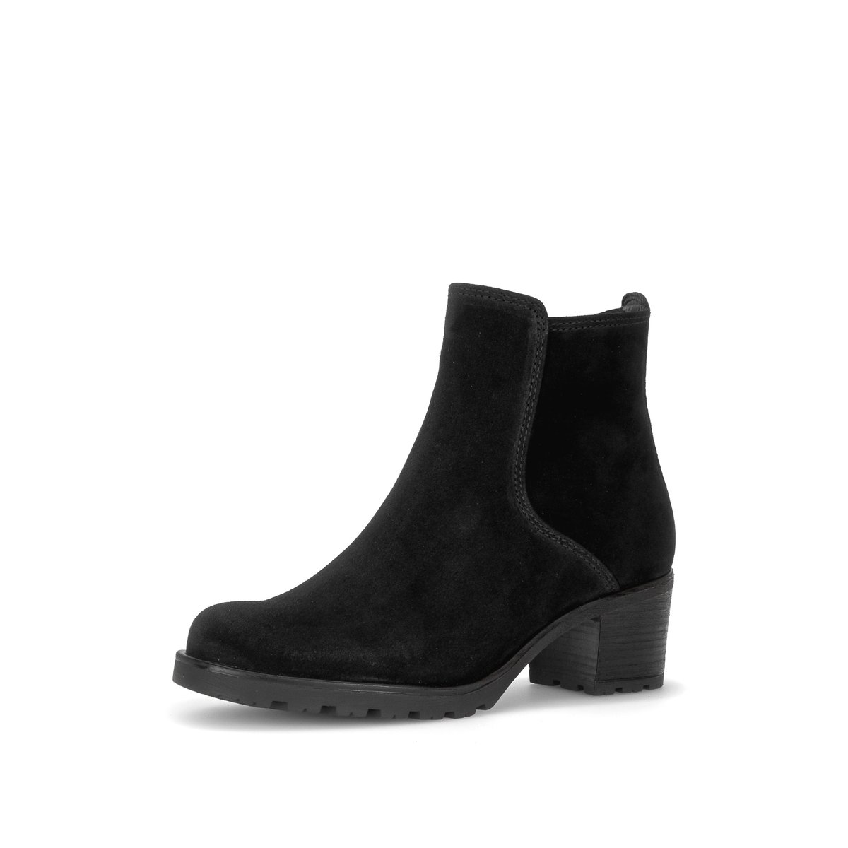 Bottines en cuir à talon décroché noir velours, GABOR