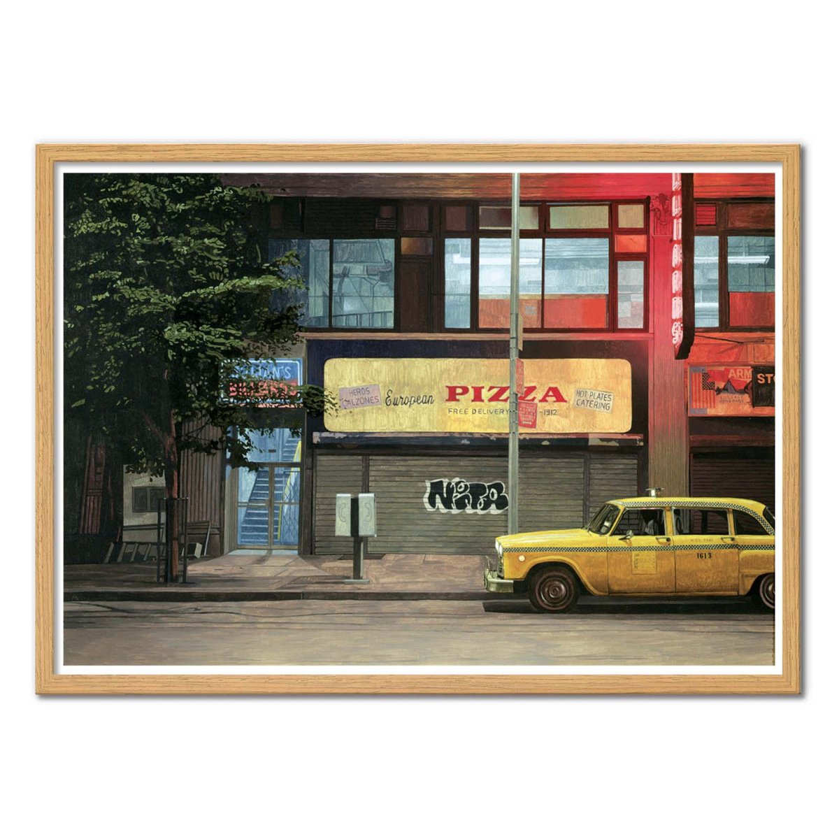 Affiche d'art - Nocturnal checker Cab, 1987 - Max Ferguson couleur unique, WALL EDITIONS