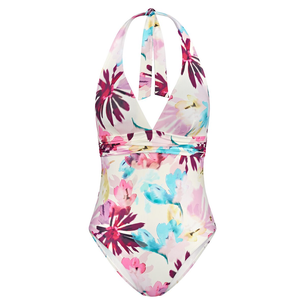 Summer Fleur Plunge Swimsuit white floral print, TRIUMPH