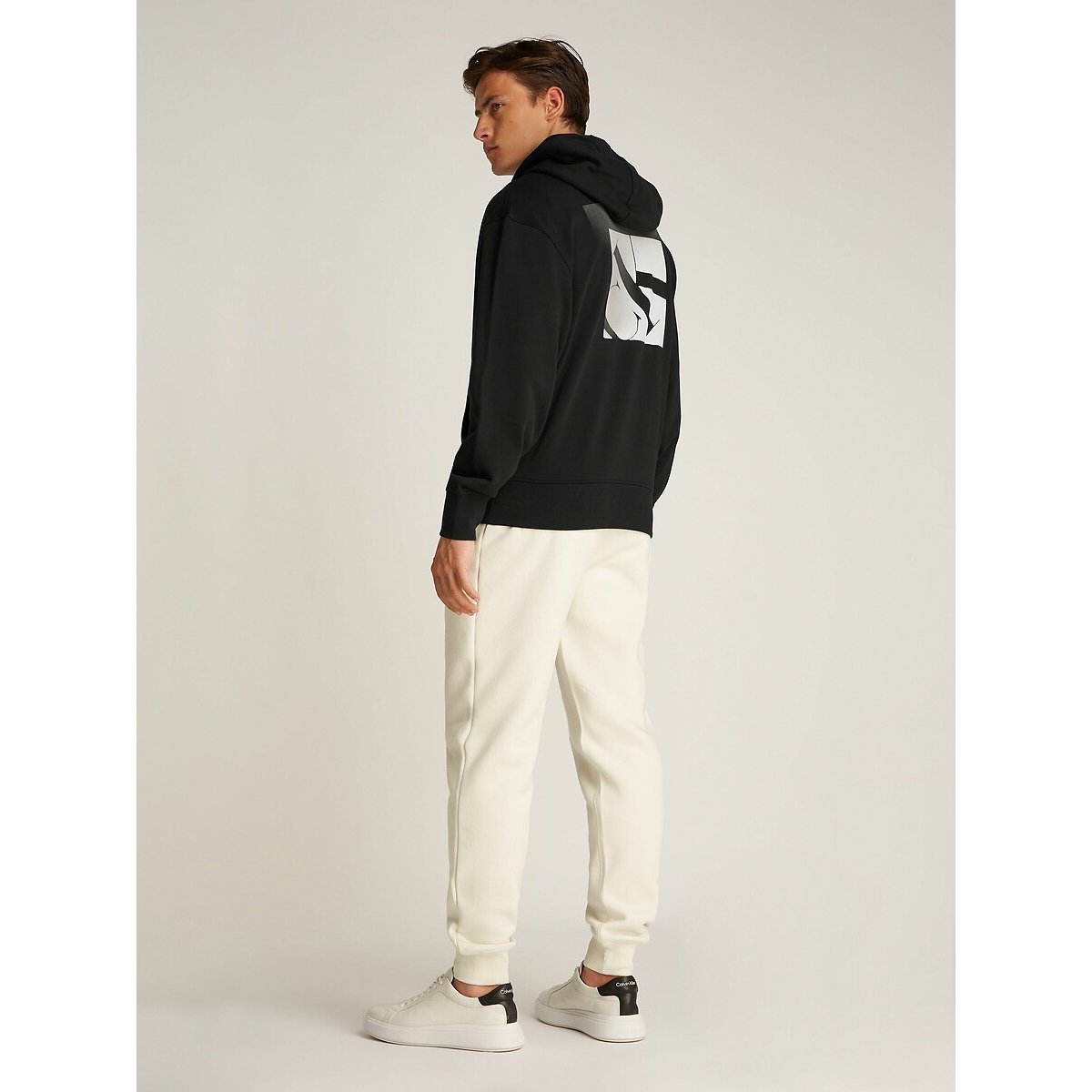 Sweat à capuche monogram logo noir, CALVIN KLEIN JEANS