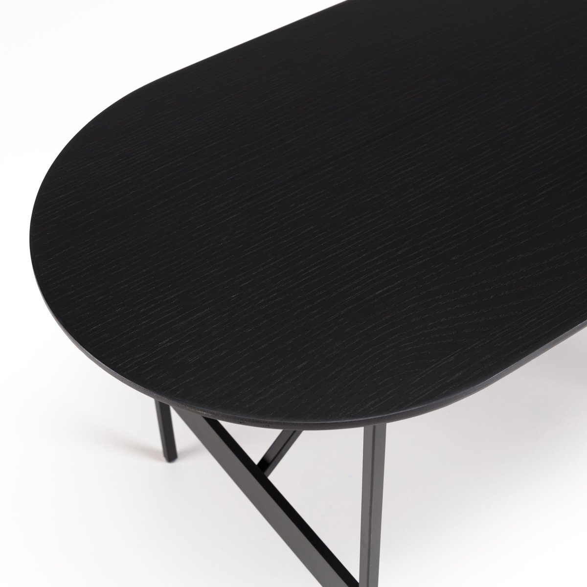 Table basse ovale noire bois et métal CORUMBA noir, PIER IMPORT