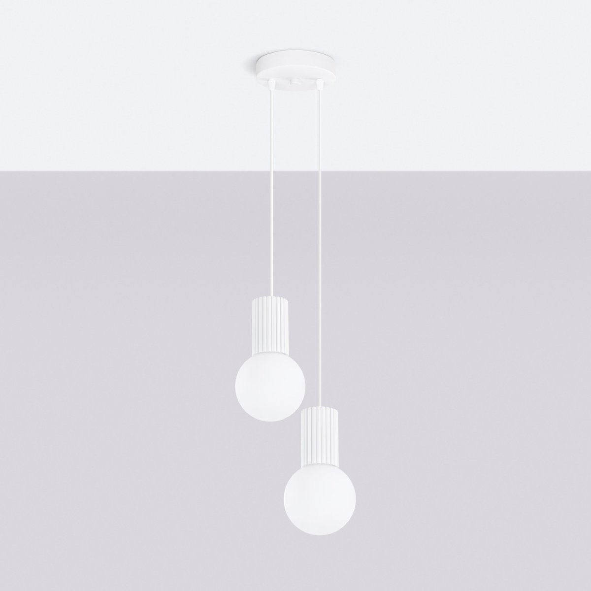 Suspension Aluminium Blanc G9 2 Halo blanc, EDEN