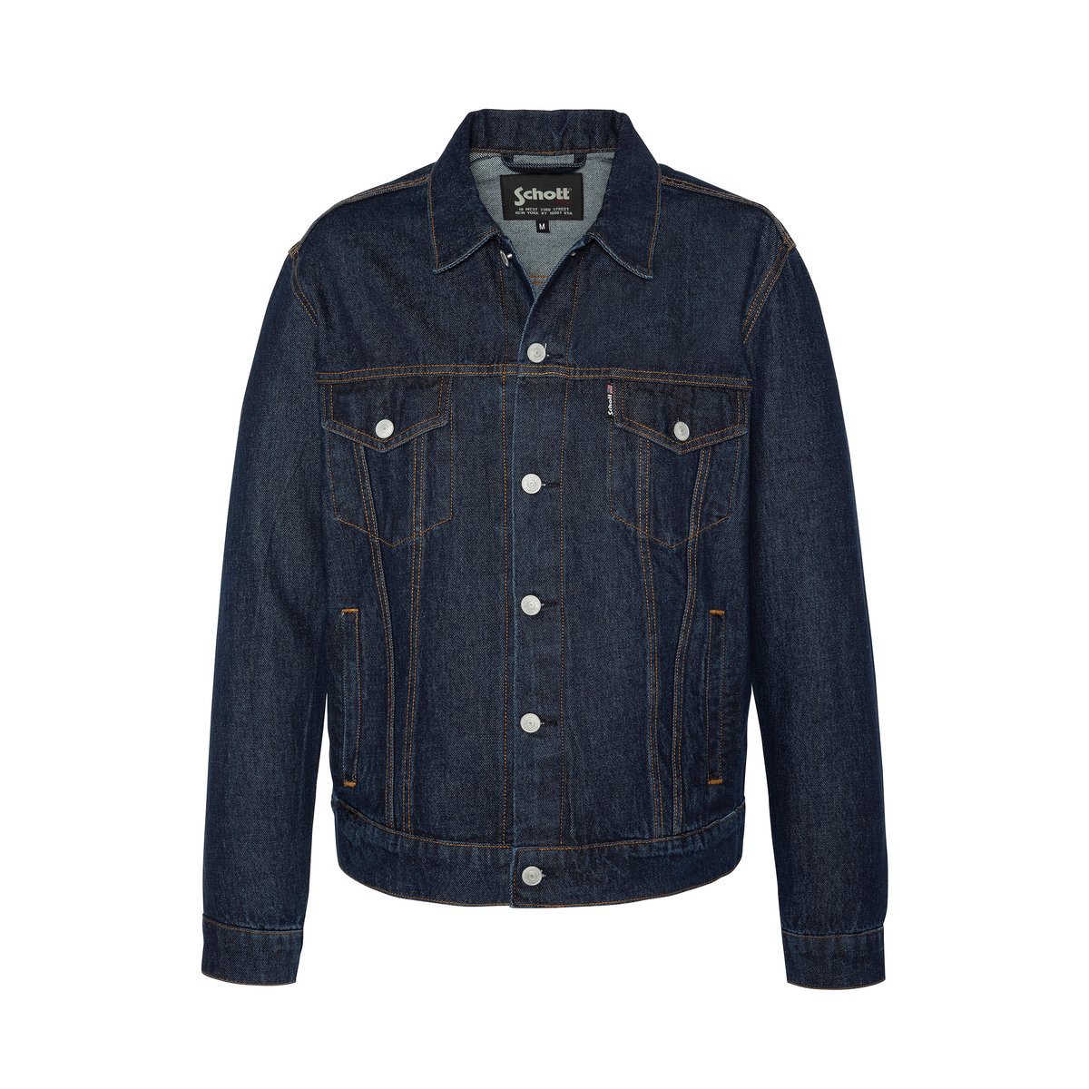 Blouson trucker en denim bleu, SCHOTT