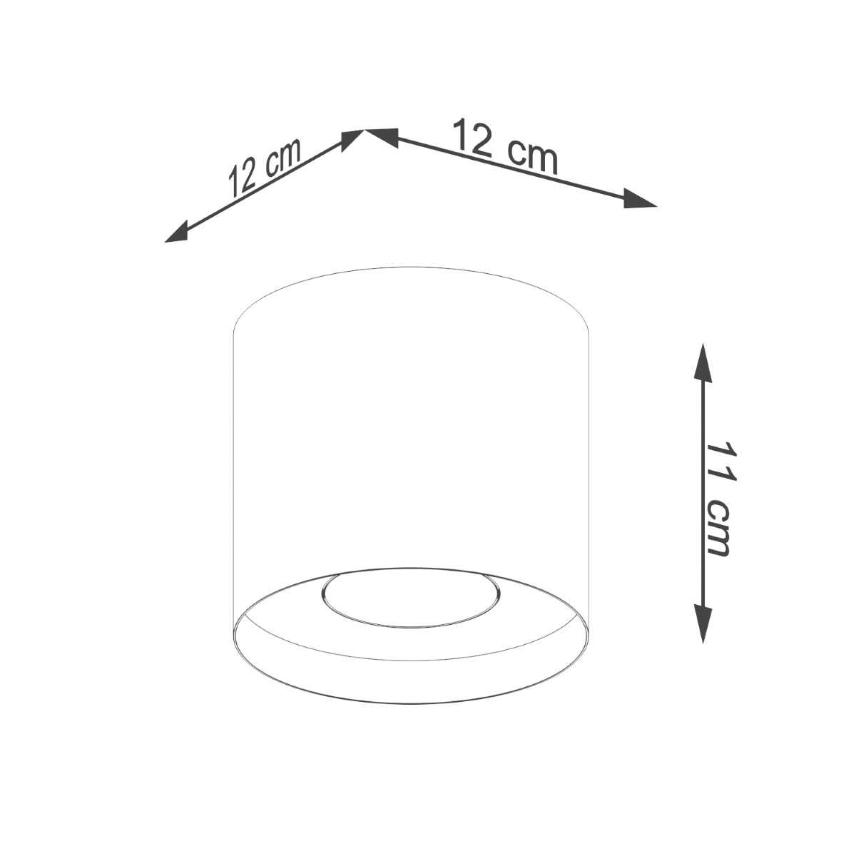 Plafonnier Aluminium Noir GU10 1 Mika noir, EDEN