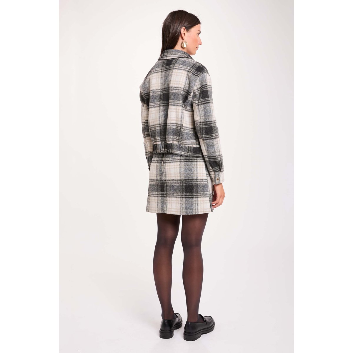 Blouson droit à carreaux multicolore, MORGAN
