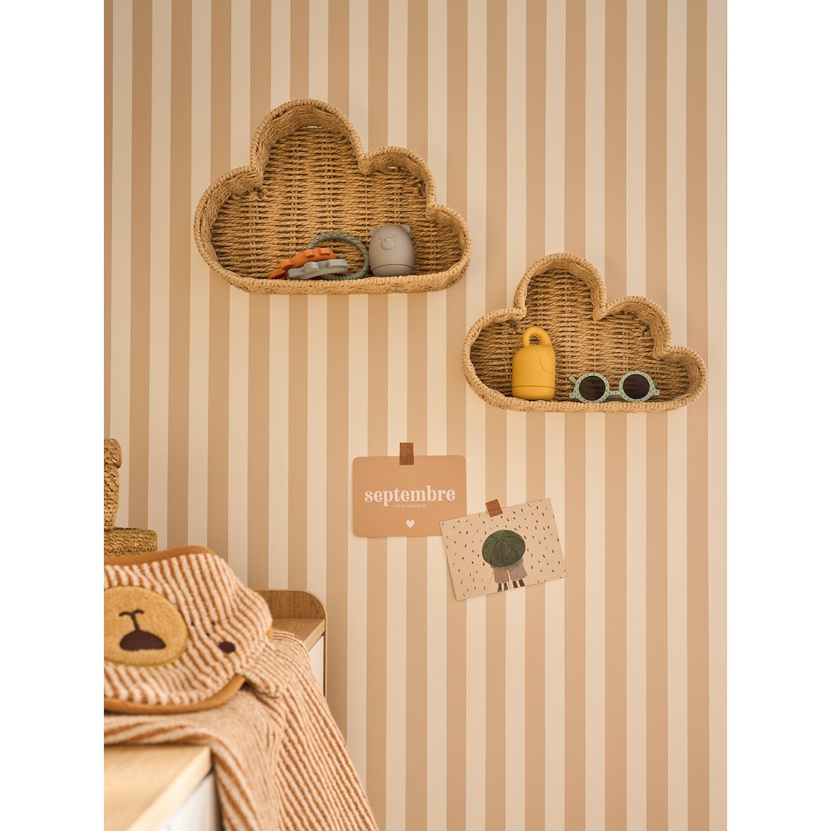 Lot de 2 étagères Nuage beige, VERTBAUDET