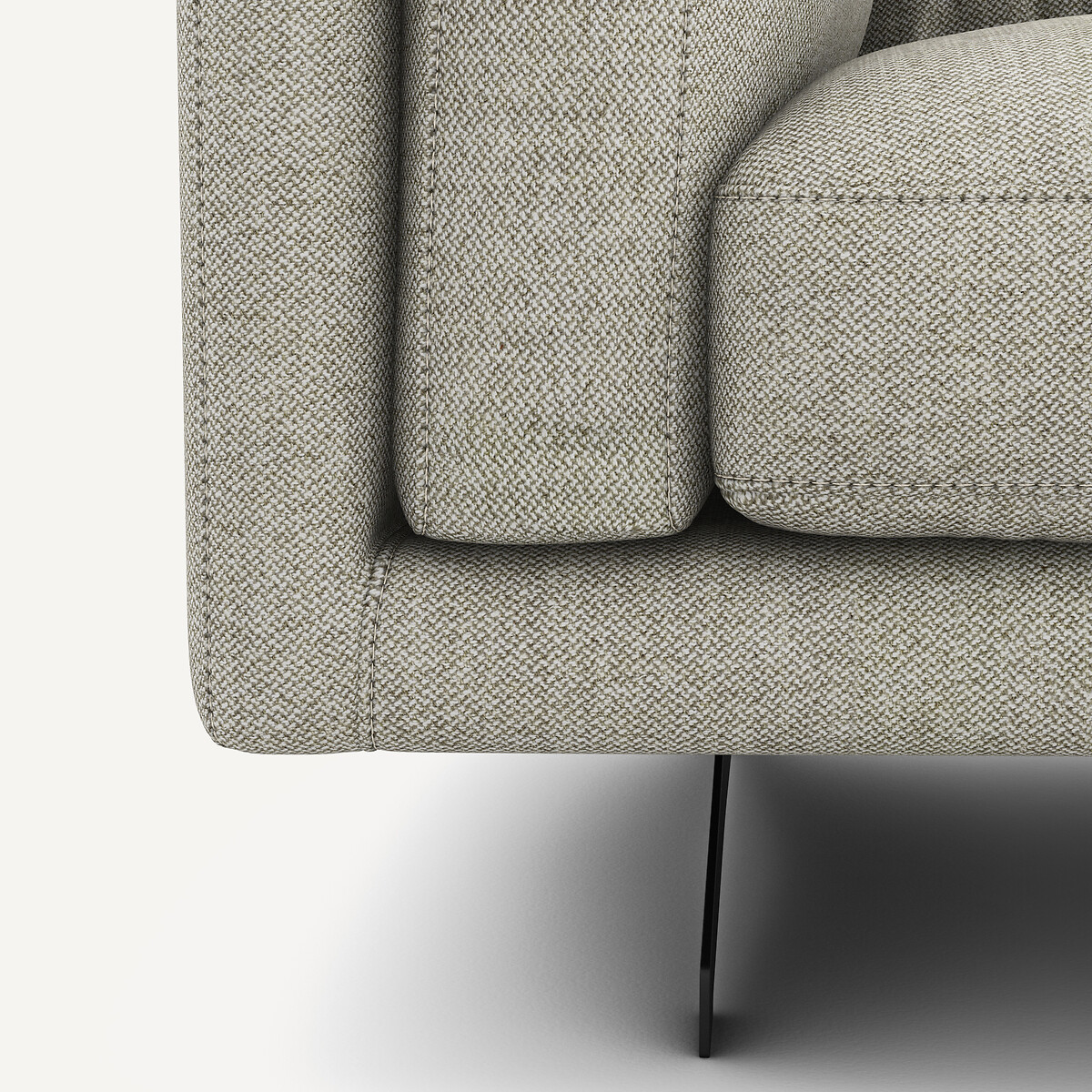 Ecksofa César, Tweed-Optik elfenbein, AM.PM