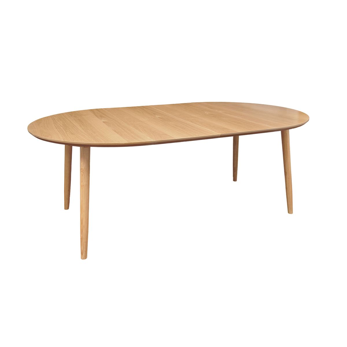 Table repas 140-220 cm placage chêne avec 2 allonges naturel clair, ZAGO