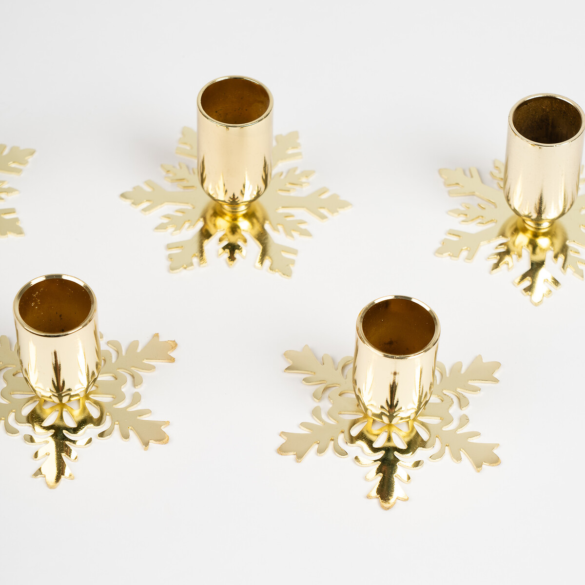 Set of 3 25cm Gold Bow Candle Holders gold-coloured, SO'HOME
