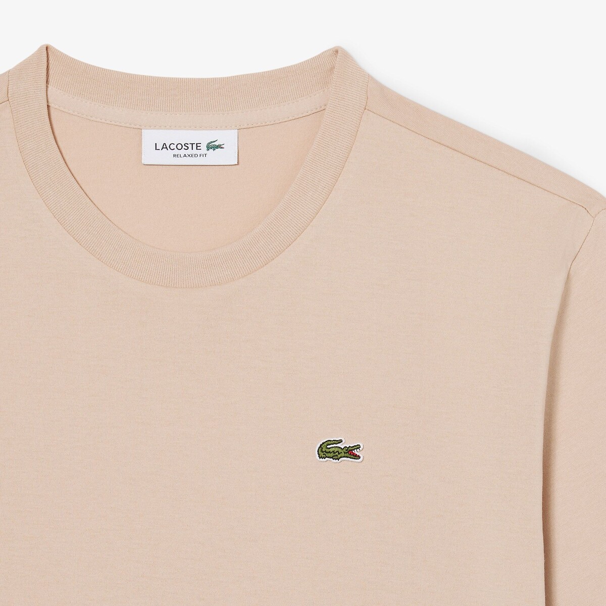 T-shirt relaxed fit coton doux beige-x6f, LACOSTE
