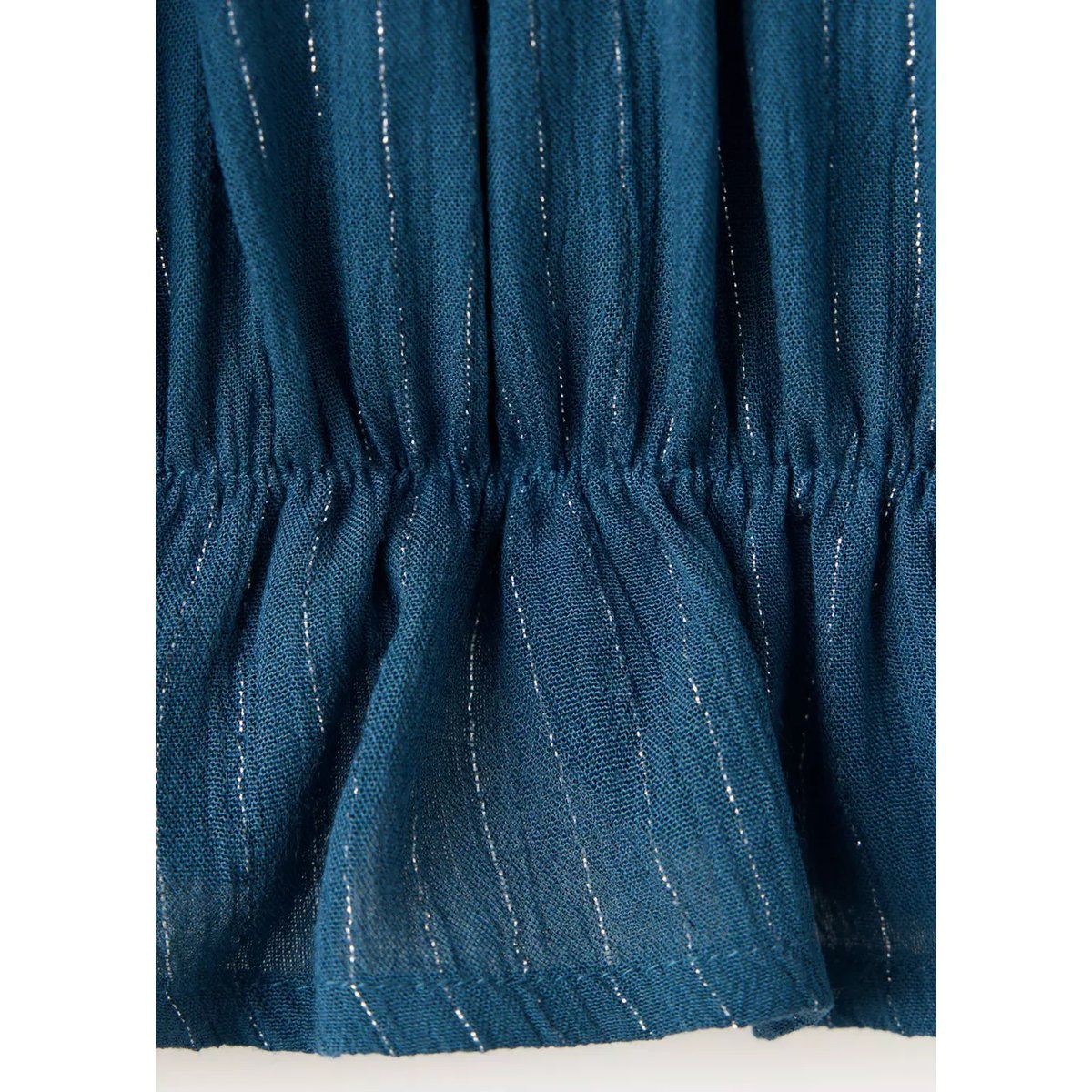 Blouse à col halter rayée en fil métallisé bleu pétrole, MANGO TEEN