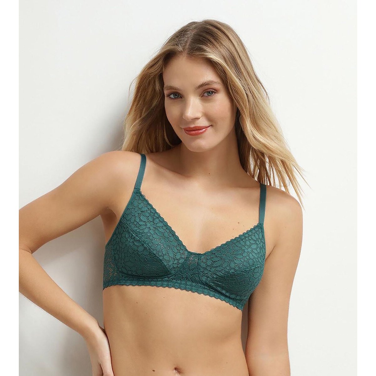 Reggiseno senza ferretti Daily Dentelle verde smeraldo, DIM