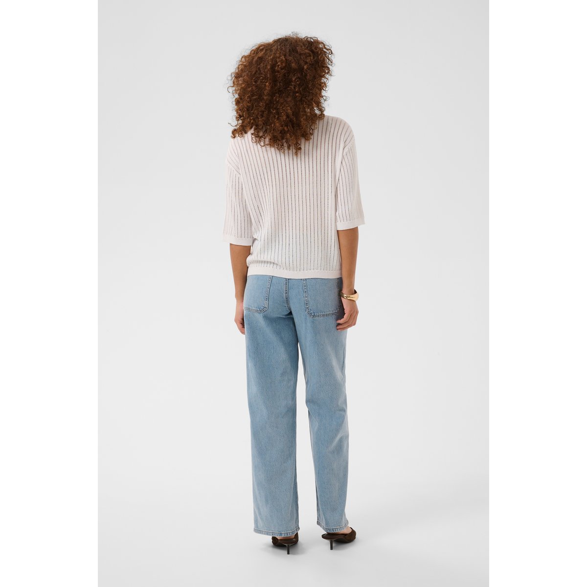 Pullover tricoté blanc, KAFFE