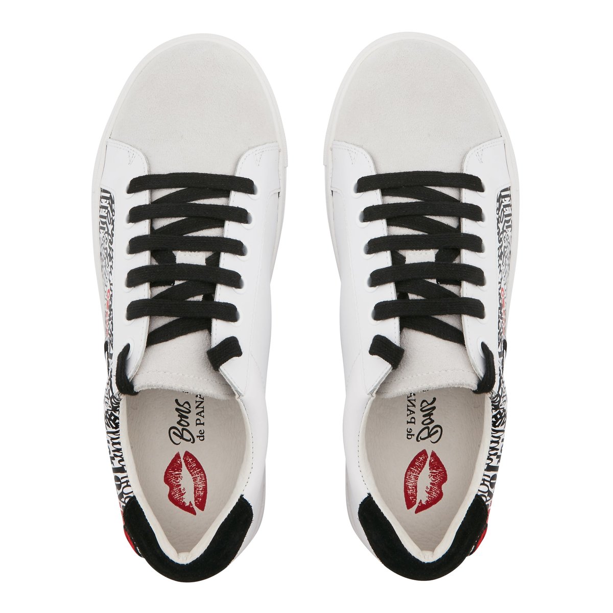 Baskets En Cuir Simone International Love blanc, BONS BAISERS