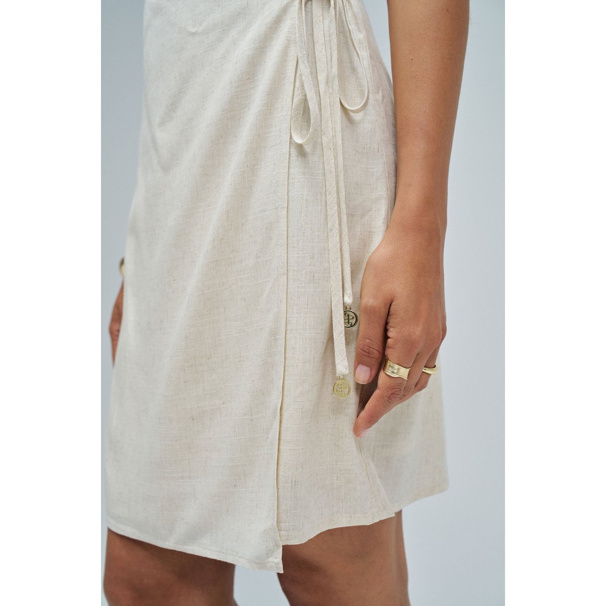 ROBE COURTE EN LIN beige, SALSA JEANS