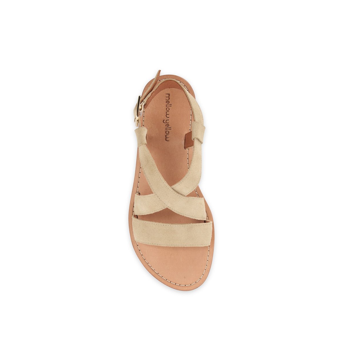 Sandale Plate en cuir SOYAH beige, MELLOW YELLOW