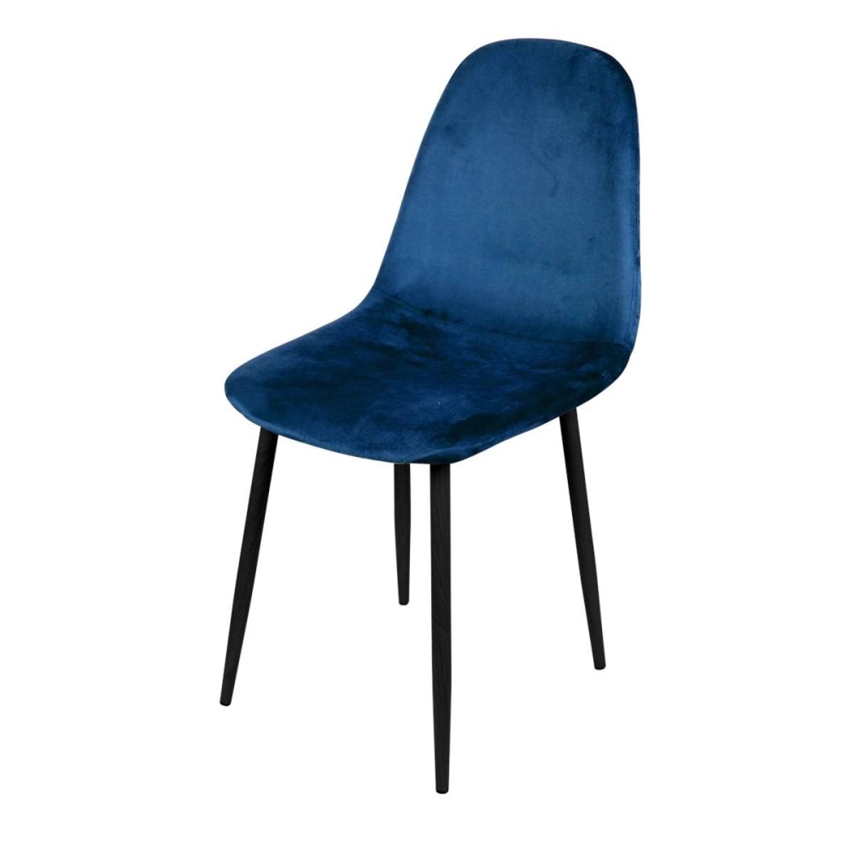 Chaise Velours Bleu Et Pieds Métal bleu, DECORATIE