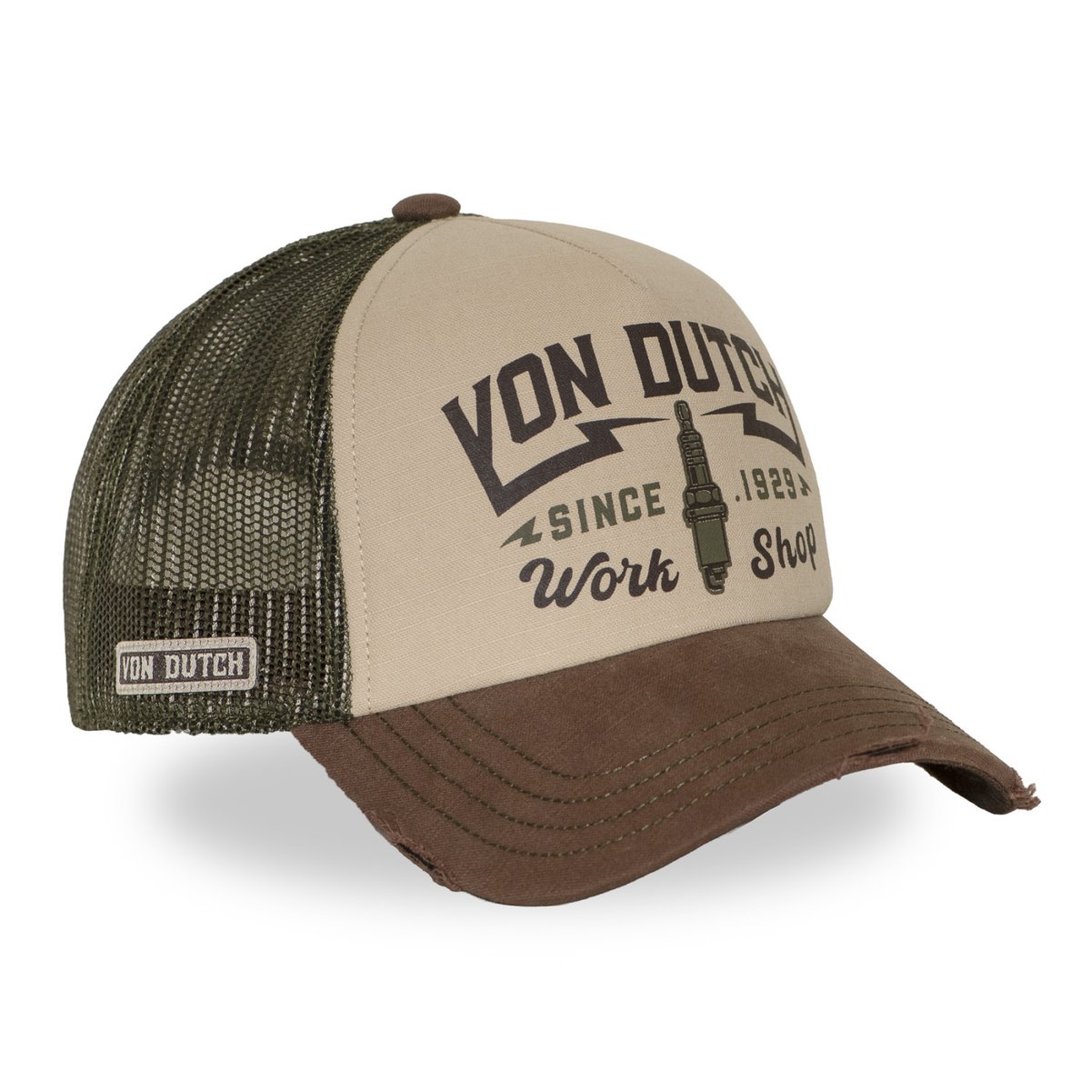 Casquette trucker Crew marron/beige/gris foncé, VON DUTCH